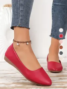 Women's White Pointed - Toe Flats, Casual Comfortable Walking Shoes, Versatile Footwear for Daily Commuting, Leisure & Office, Female All - match Trendy Flat Shoes for All Seasons