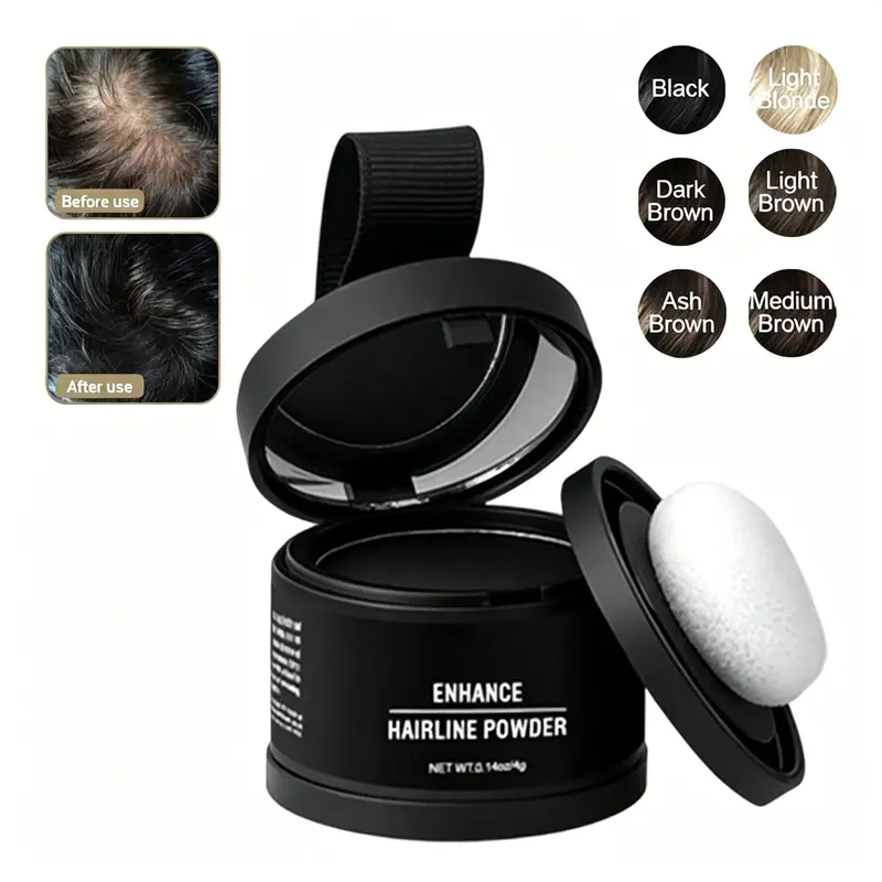 2-Pack Hairline Powder & Root Touch Up, Waterproof Scalp Concealer with Squalane for Gray Coverage, Bald Spot Fix, Instant Concealment & Natural Finish, Haircare for Men & Women