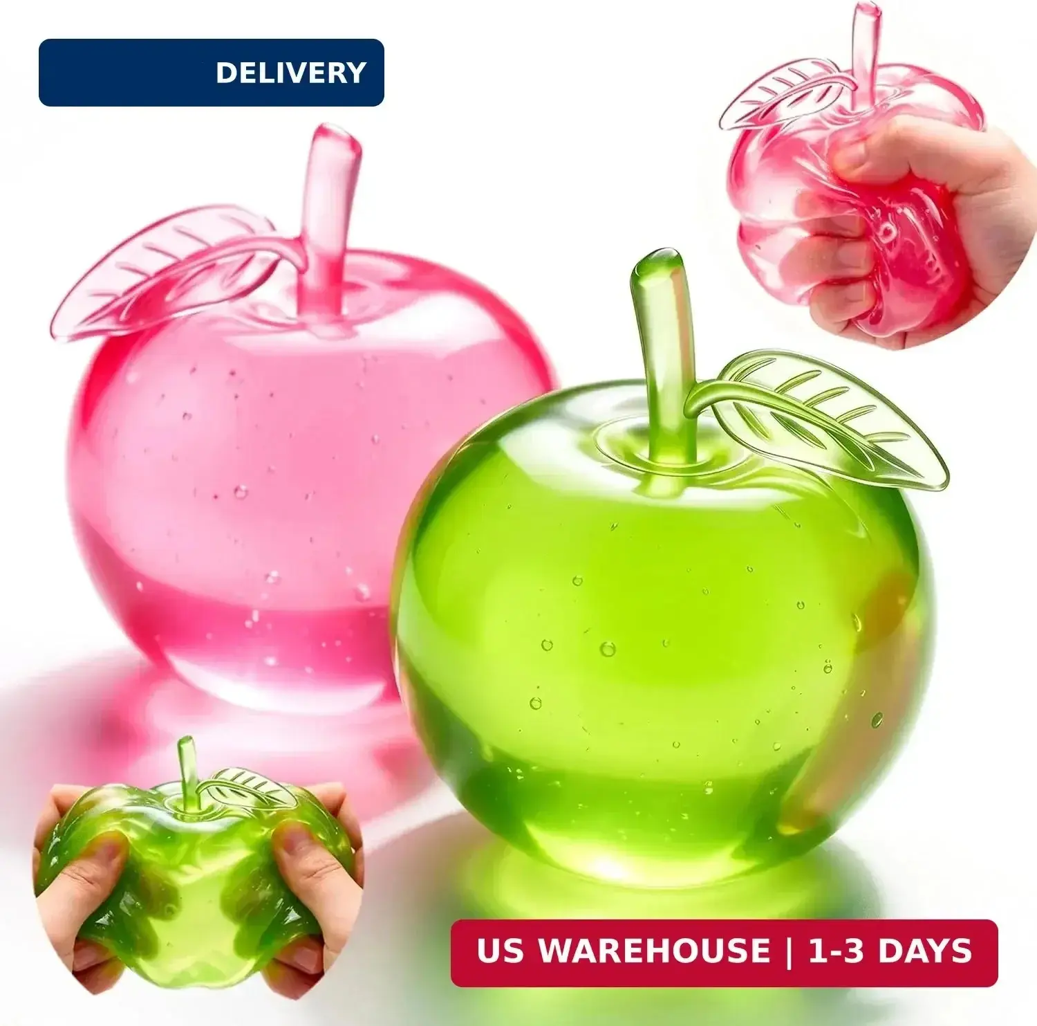 Sugar Apple Maltose Squishy - Crystal Squeeze Fidget Toy with Squishy Texture, Unisex Stress Relief Toy for 3+ Years