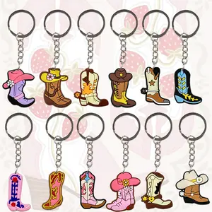 12-Piece Western Cowboy Boot Keychain Set Vintage-inspired distressed cowboy boot pendants Perfect for cowboy-themed parties, gifts, and backpack decorations Birthday presents, holiday ornaments, party favors Fun designs
