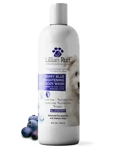 Lillian Ruff Berry Blue Brightening Face & Body Wash for Dogs, Blueberry, Made in USA (16 oz)​