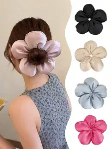 Elegant Cute Sponge Flower Hair Tie, Scrunchie, Scrunchies, High-End Style Headband, Hair Accessory, Simple Design, Suitable for Daily Use, Washing Face, Going Out, Dating