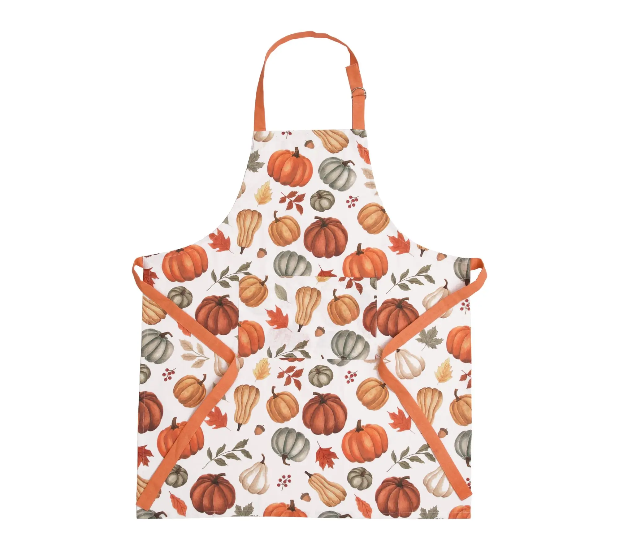 Bountiful Pumpkin Harvest Front Pocket Fall Apron by Valerie