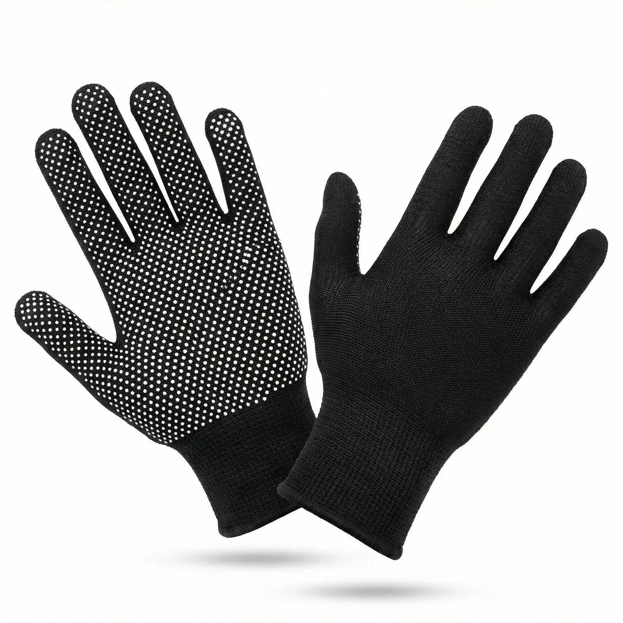 1-Pair Unlined Heavy-Duty Nitrile-Coated Nylon Fabric Work Gloves, Anti-Slip, Abrasion-Resistant, 22.5cm 1-Size Fits All Safety Gloves for Construction, Carpentry, Warehouse (For Men, Women)