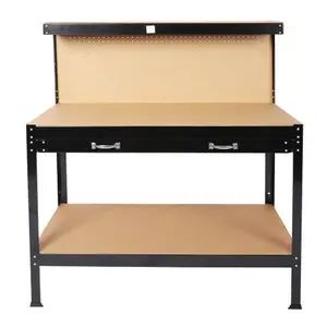 Bellemave  Steel Workbench Tool Storage Work Bench Workshop Tools Table W/Drawer and Peg Board