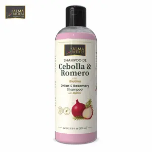 Alma Belleza Onion & Rosemary Shampoo with Biotin 16oz - Hair Cleanse Growth Formula for Healthy Hair