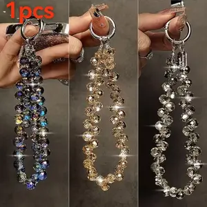 Luxury Rhinestone Phone Strap, Metal Ring Chain, Fits Phones Bags Keys, Anti-Drop, Stylish Accessory, Detachable, Perfect for Daily Use
