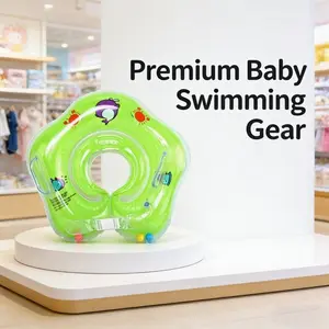 Newborn Baby Swimming Ring, Inflatable Circle, Inflatable Floater, Anti-Fall Safety Buckle & Cartoon Design, 0-12 Months Bath Training, Eco-Friendly Material, Inflatable Pool Float, Swimming Accessories