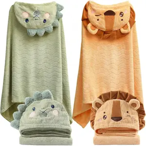 Unisex Baby Hooded Bath Towels, Suitable for Kids Aged 0-6, 2-Pack, 70x140 cm, Ultra Absorbent, Soft and Thick
