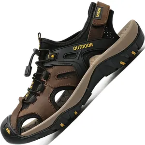Men'S All-Season Slip-Resistant Arch Support Hiking Sandals - Closed-Toe Fisherman Shoes with Arch Cushioning, Breathable EVA Upper & Cushioned Insole, Elastic Strap Closure For Outdoor, Beach, Casual Wear - Black/brown/grey (sizes Available) - Idea