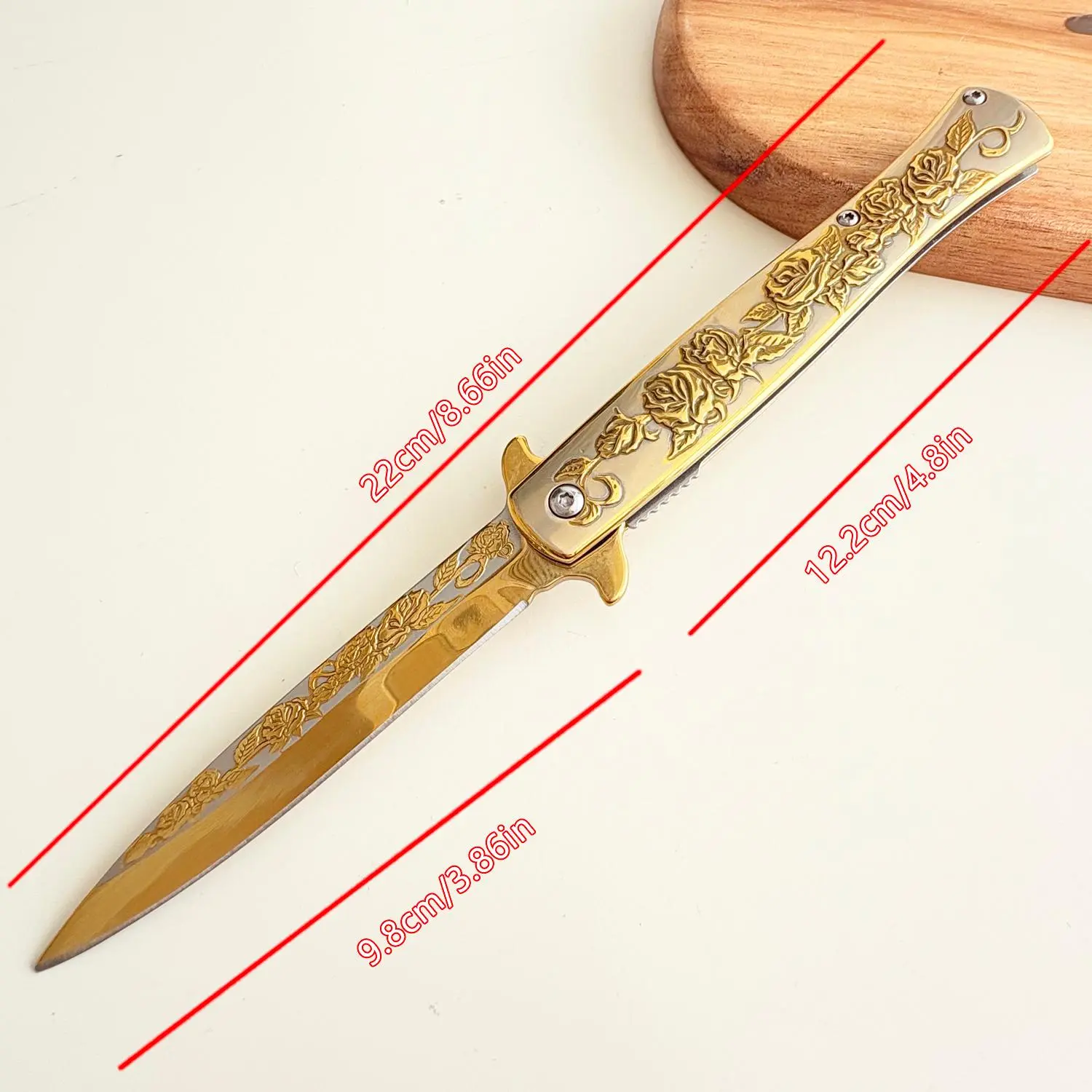 Outdoor Knife, Rose Gold Folding Knife, Shiny, for Camping, EDC, Art‌ tools