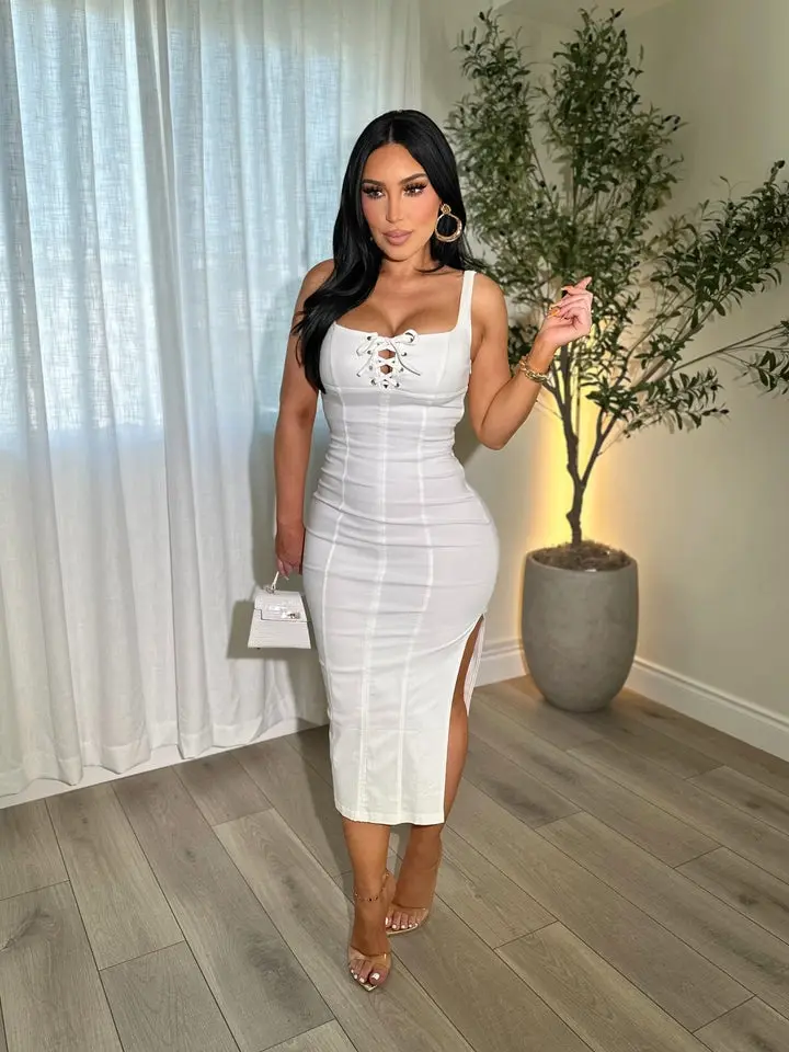 knitted top dress Osment Long Sleeve Knit Mini Dress L | XL | Cream | Womens main image 0