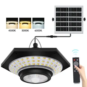 Solar Indoor Outdoor Shed Light , 180/228 LED Solar Pendant Light  3 Color Temperature Remote Control for Gazebo,Shed, Garage, Barn， Solar Indoor Lights Motion Sensor with Remote, Outside Lights