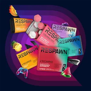 Respawn Gum and Mints 6 Count Starter Pack Includes Gum Flavors - Cool Mint, Pomegranate Watermelon, and Tropical Punch - Mint Flavors - Watermelon Guava Rush, Blackberry Vanilla Vibe, & Mango Habanero Fire