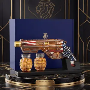 Father's Day Gifts for Men Dad, Kollea USA Flag 250th Anniversary Whiskey Decanter Glassware Sets with Grenade Shot Bottles, Gifts for Brother Husband Boyfriend, Military Enthusiasts, Fun Anniversary Holiday Brithday Present Utensils