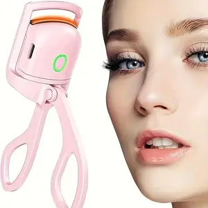 Heated Eyelash Curler with Comb, Rechargeable Battery Powered, Easy Natural Curls, Beauty Tool for Women, Curling