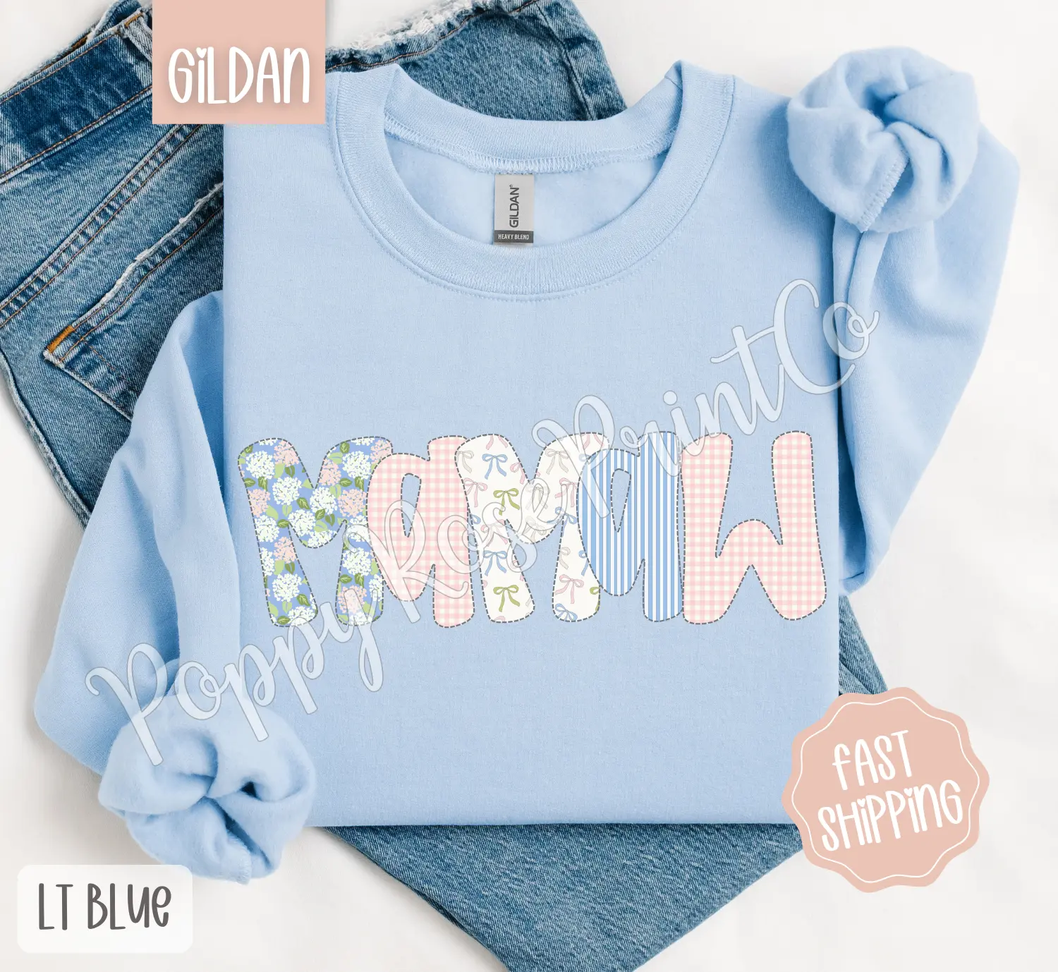 Floral Mamaw Sweatshirt, Cute Spring Grandma Sweater, Coquette Flower Crewneck, Gift for Her