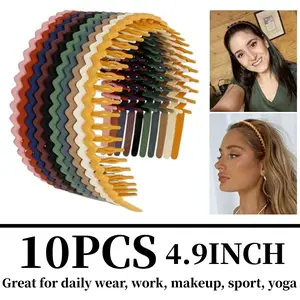 Plastic Hair Bands with Teeth, 10 Packs Thin Headbands for Women Girls Teens, Non Slip Hair Comb Head Bands Hair Accessories Sports & Outdoor sweat outdoorfun