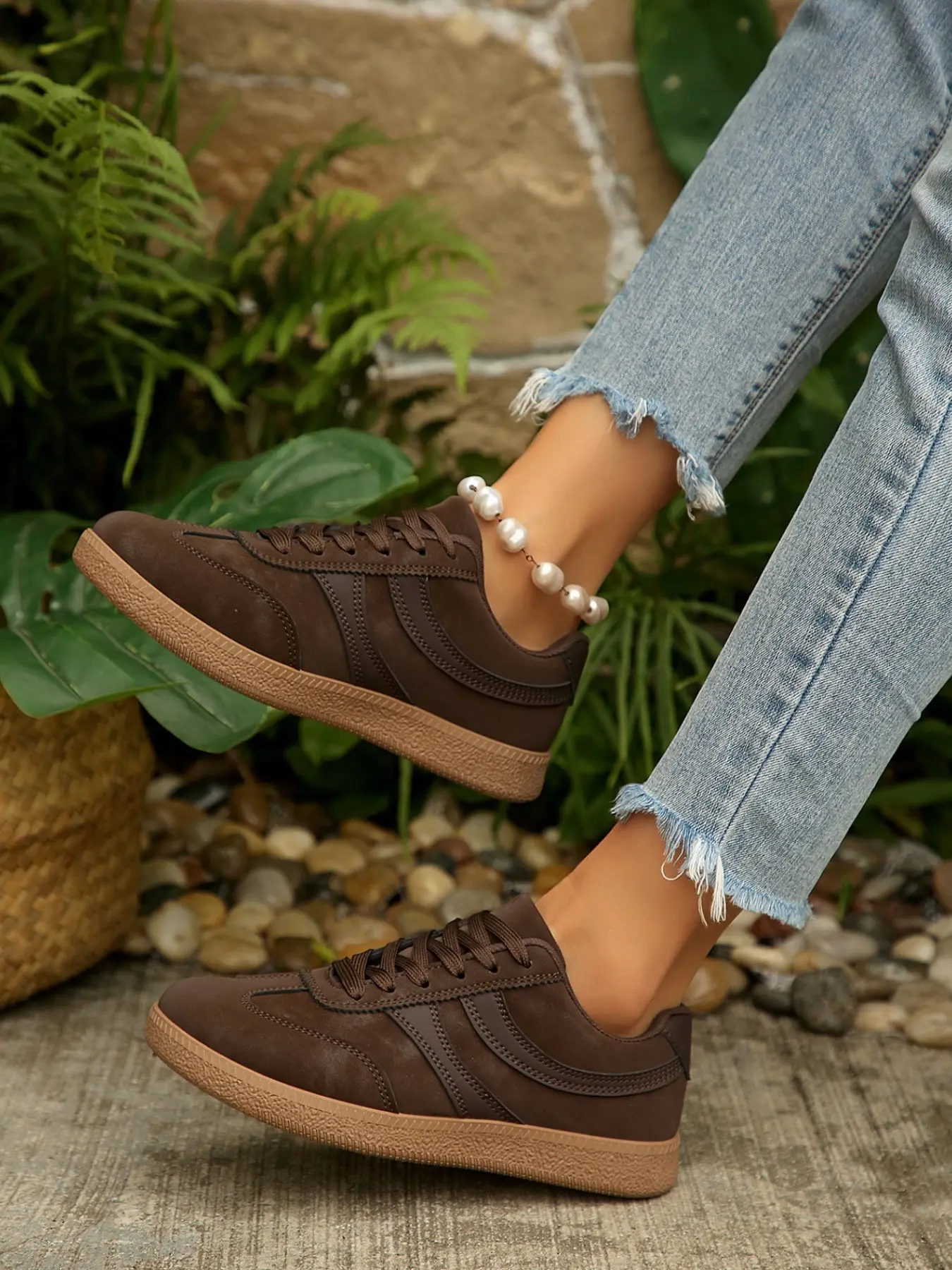 Women's Large Size Low Top Sneakers, Lightweight Durable Patchwork Design, Casual Textile Upper, Rubber Sole, All Seasons Comfort