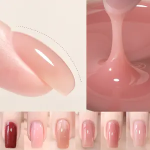 PERFECT COLOR Rubber Base Builder Nail Gel 12ml, Clear Color Base for Nails Strengthening, Thickening and Sculpting, Soak Off UV LED Long Lasting for Weak and Damaged Nails Manicure Art Design Gifts for Women Cosmetic