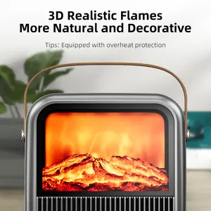 【Clearance Sale】Fireplace Heater for Bedroom , 1500W/1200W/750W Adjustable Power Space Heater Flame-retardant materials inside and out, dual safety protection Portable indoor fireplace, Perfect Heaters for home,house,office