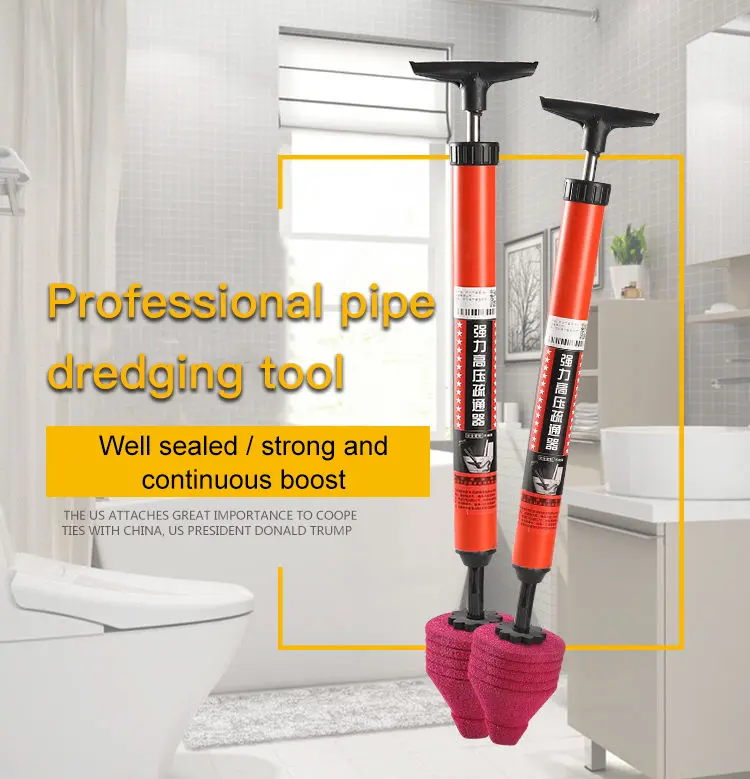BAFADA High-Pressure Toilet Plunge Blaster - 1 Pc Water Pump Plumbing Tool for Unclogging Toilets, PVC Drainage Pipes, Lightweight, Multifunctional, 62x11cm