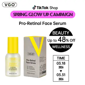 VGO Retinol Serum for Face - 1% Retinol, 1.2% Bakuchiol & 3% Niacinamide - Gentle Yet Potent Formula for Sensitive Skin - Skincare Radiance-A