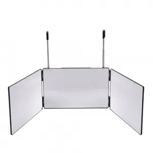 Hanging Foldable Trifold Mirror, 1 Piece Three-sided Folding HD Door Back Hanging Makeup Mirror For Men Women