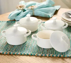 Home Reflections Set of 4 Porcelain Cocottes