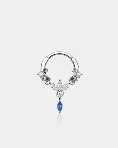 Lotus CZ Clicker Septum Ring