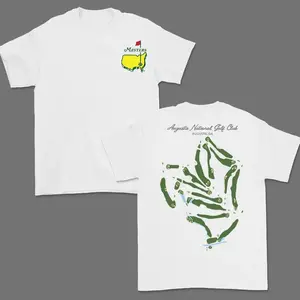 Augusta National Course Map Golf T Shirt, For Men For Women, Vintage Unisex Cotton Apparel, Breathable Fabric Sports Top, Masters Tournament T Shirt, Masters T Shirt