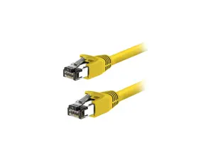 Nippon Labs 60CAT8-0.5-24YW-10P Cat 8 Ethernet Cable 0.5 feet - Yellow | 2GHz, 40G, 24AWG, S/FTP - Shielded Latest 40Gbps 2000Mhz SFTP Patch Cord - in Wall, Outdoor for Router, Modem, Gaming etc. - 10 Packs