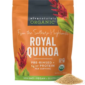 Viva Naturals Organic Quinoa, 24 oz - Plant Based Protein, Fiber and Iron - Pre-Washed Whole Grain Rice and Pasta Substitute for Quinoa Salad - USDA Organic, Gluten Free, Vegan, Non-GMO and Kosher