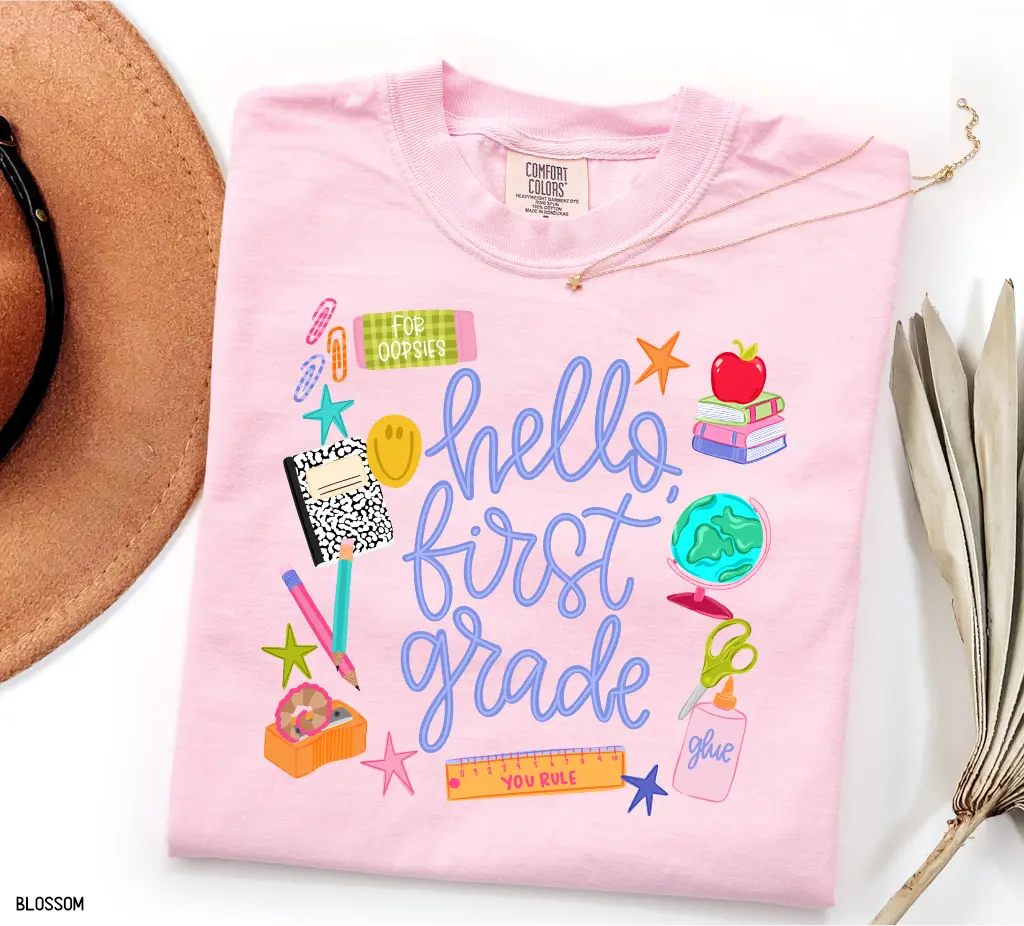 Hello Grade Comfort Colors T-Shirt - Grades Pre-K to 5th Grade!
