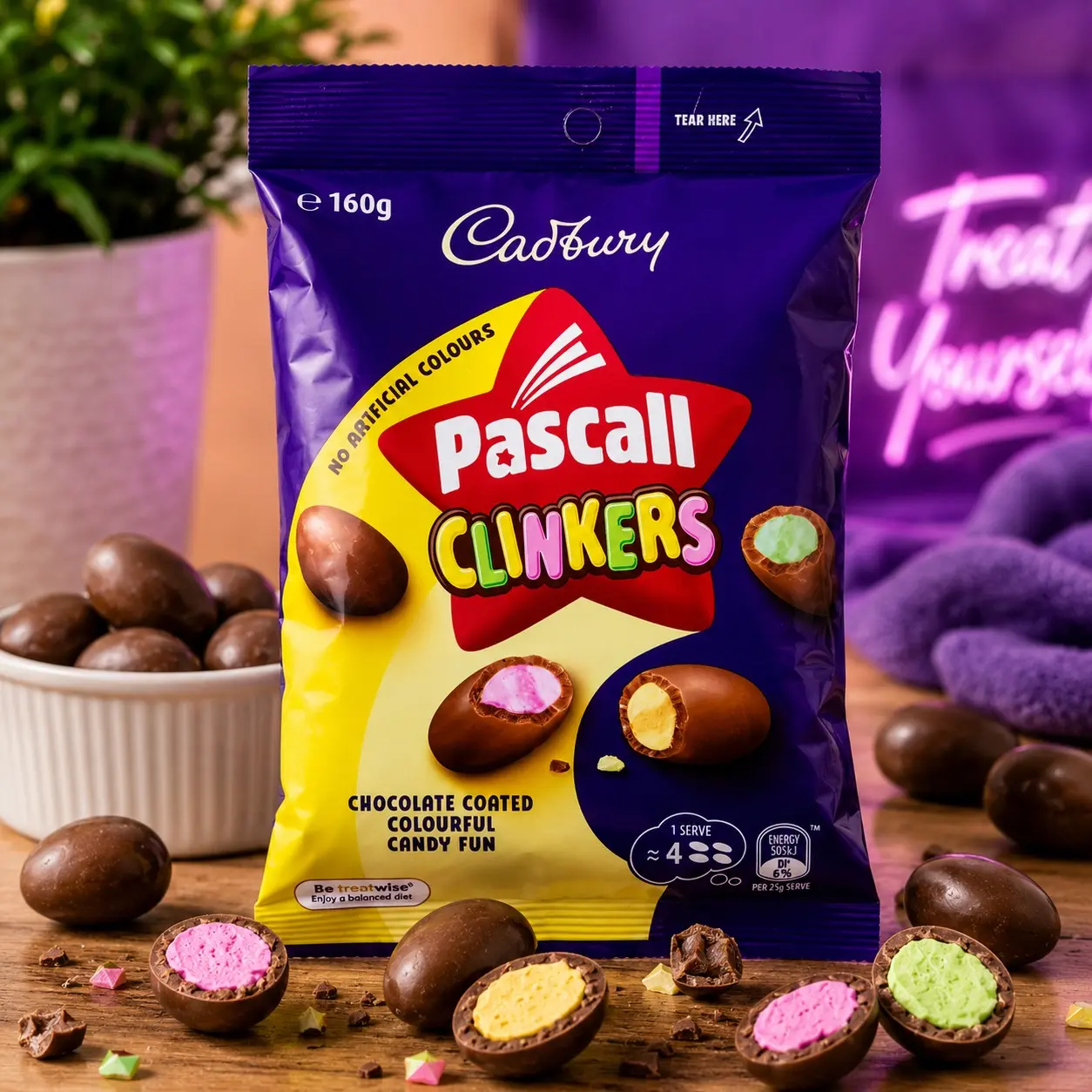 Cadbury Pascall Clinkers Chocolate Coated Candy - Creamy Milk Chocolate Snacks with Shipping Ice Pack, Ships Mon-Thurs to Prevent Melting