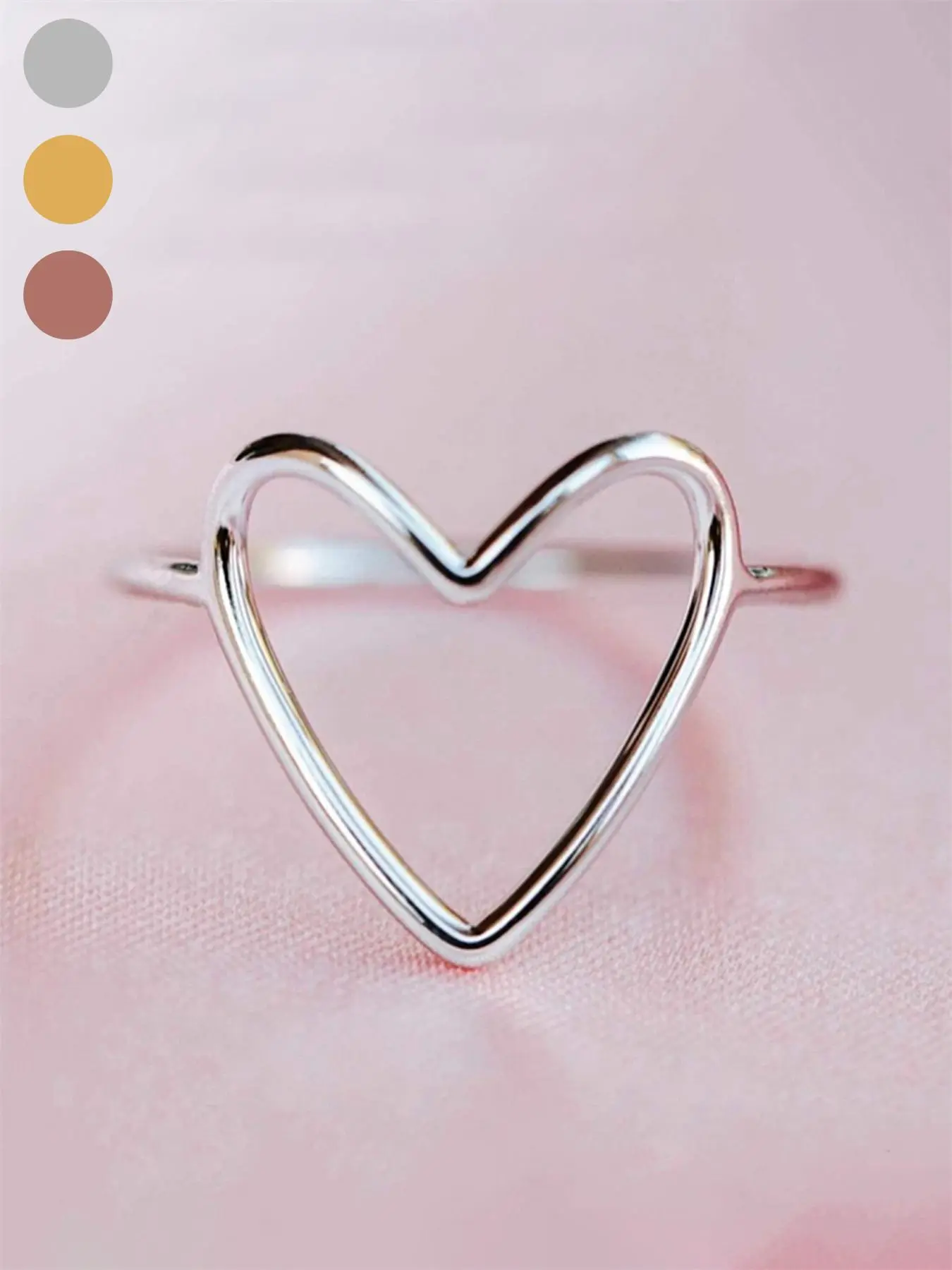 Mother's Day Gift Heart Design Ring, Fashion Heart Rings, Fashion Accessories for Women & Girls, Trendy All-match & Exquisite Jewelry for Birthday Gift, Copper Rings, Beautiful Rings, Fashionable Jewelry