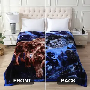 Ultra Heavy 11 lbs King Blanket 85x93 | Luxury Raschel 2-Ply Reversible Print | Silky Soft Warm Winter Bedding | Thick Plush Bed Blanket 2026