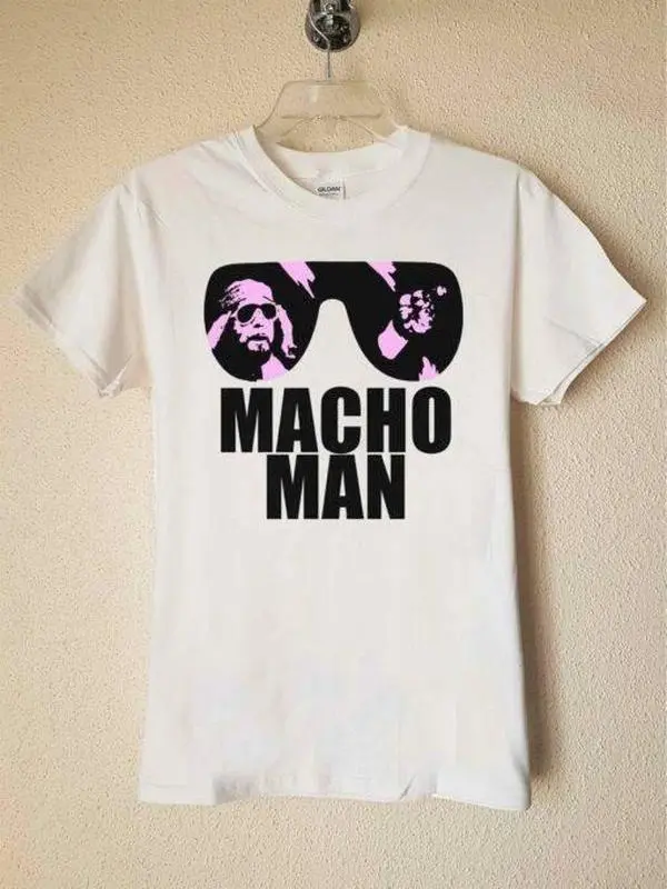 WWE Randy Macho Man Savage T-Shirt for Men – White Graphic Tee Wrestling Legend Design
