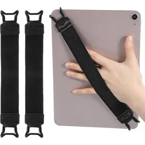 2 count Tablet Handle, Tablet Hand Strap, Lightweight Tablet Handle, High-Elasticity Hand Strap, Tablets Grip for Readers, 7.6-11 Inch Devices, Black