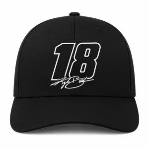 18 Racing Number Baseball Cap, Black Adjustable Motorsport Style Hat for Men Women, Race Fan Graphic Cap, Casual Outdoor Sports Hat, Father's Day gift