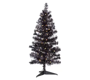 Northlight PreLit Tinsel Halloween Tree 3' with Clear Lights
