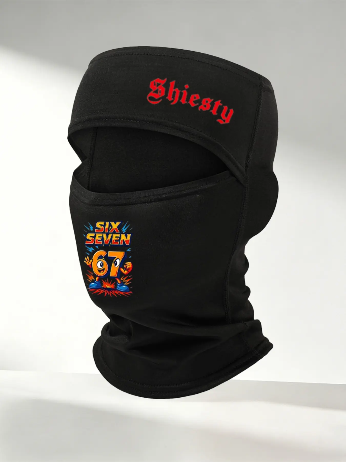 Shiesty Balaclava Ski Mask, 67 Graphic Print Full Face Cover, Windproof Neck Gaiter for Cycling, Streetwear Hip Hop Style for Men Women