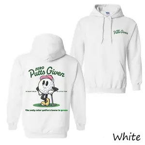 Zero Putts Given 2025 Hoodie, Vintage Golf Graphic Pullover for Men & Women, Funny Retro Sportswear Gift and Cotton Menswear