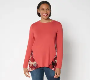 LOGO by Lori Goldstein Knit Long Sleeve Peplum Top LOGO by Lori Goldstein Knit Long Sleeve Peplum Top