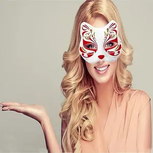 2 PCS Therian Masks White Paper Cat Mask to Painted Animal Facemask Masqueradef