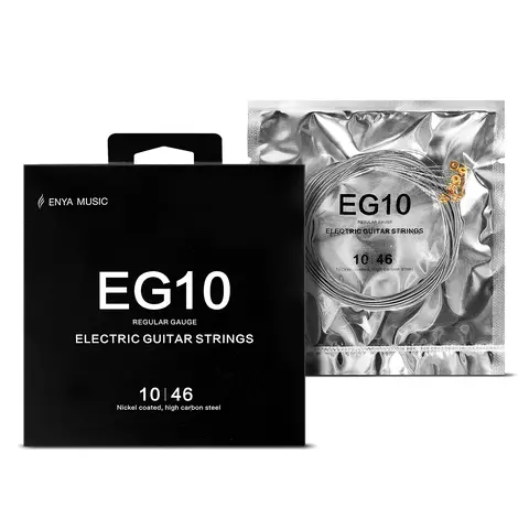 Enya Music EG10 Anti-Rust Electric Guitar Strings Pack, 10-46 Regular Gauge, Nickel-Coated High-Carbon Steel, Hexagon Core, 6-String Set #backtoschool, Anti-Rust Pack