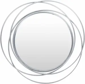 Basay Round Silver Gray Mirror