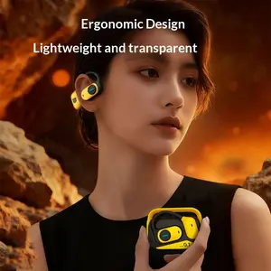TF-T77 Bluetooth Travel Earbuds Zinc Alloy Impact-Resistant Non-In-Ear Wireless Earhooks with ENC for Gaming Audio Flash Connection