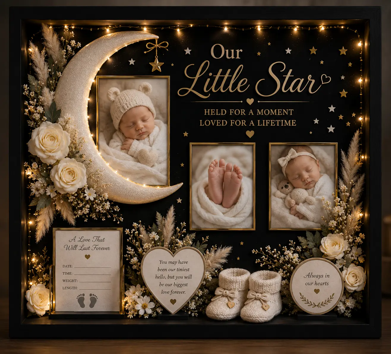 Personalized Baby Memorial Shadow Box | Our Little Star Keepsake