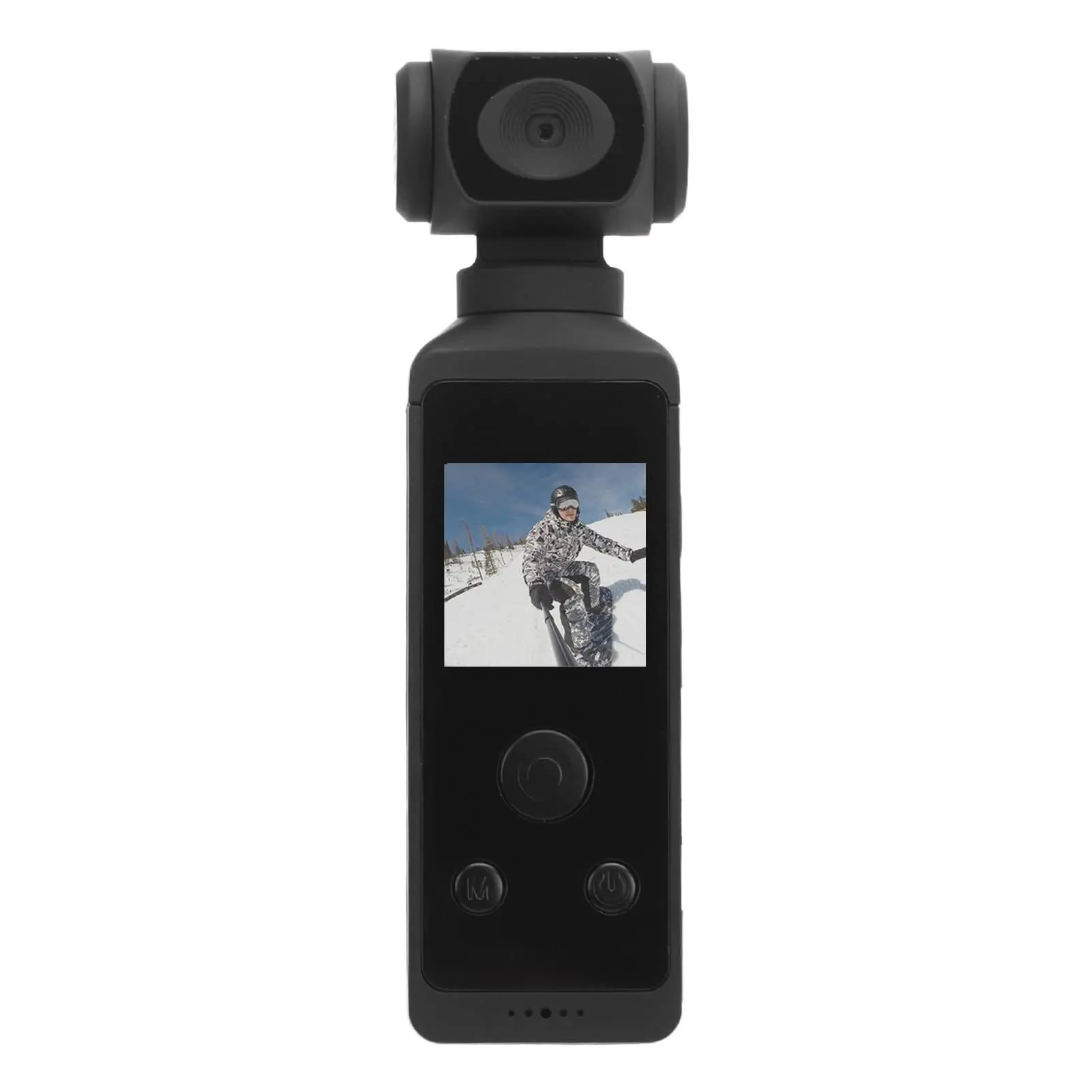 Goshyda Handheld Action Camera 4K 270° Rotatable 30M Waterproof Pocket Camera with Mic Clip 1.3in Screen for Filming Travel Vlog Video Riding Diving